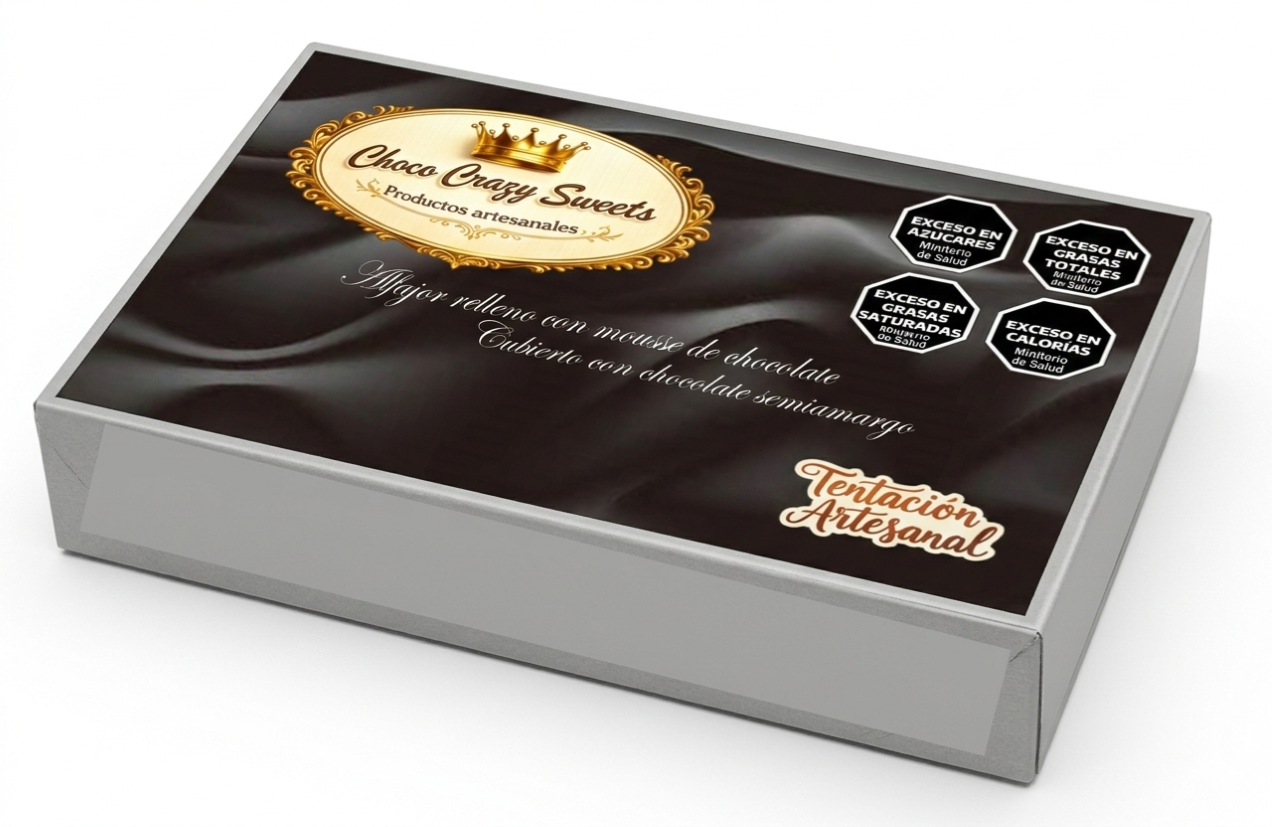 A7 Mousse de chocolate con semiamargo Caja x 6 Alfajores Mousse de chocolate - Image 1