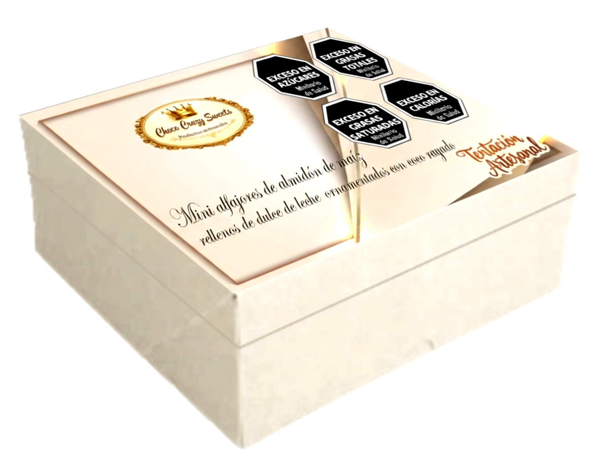 Mini tradicional con coco Caja x 12 Mini alfajores de almidón de maíz, rellenos con dulce de leche ornamentados con coco rayado - Image 1
