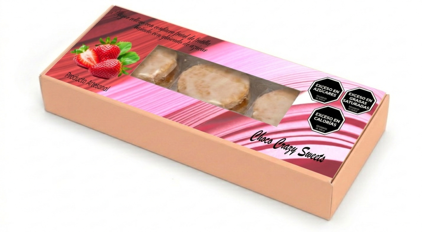 frutillas Caja Alfajores Frutales x 3u frutillas - Image 1