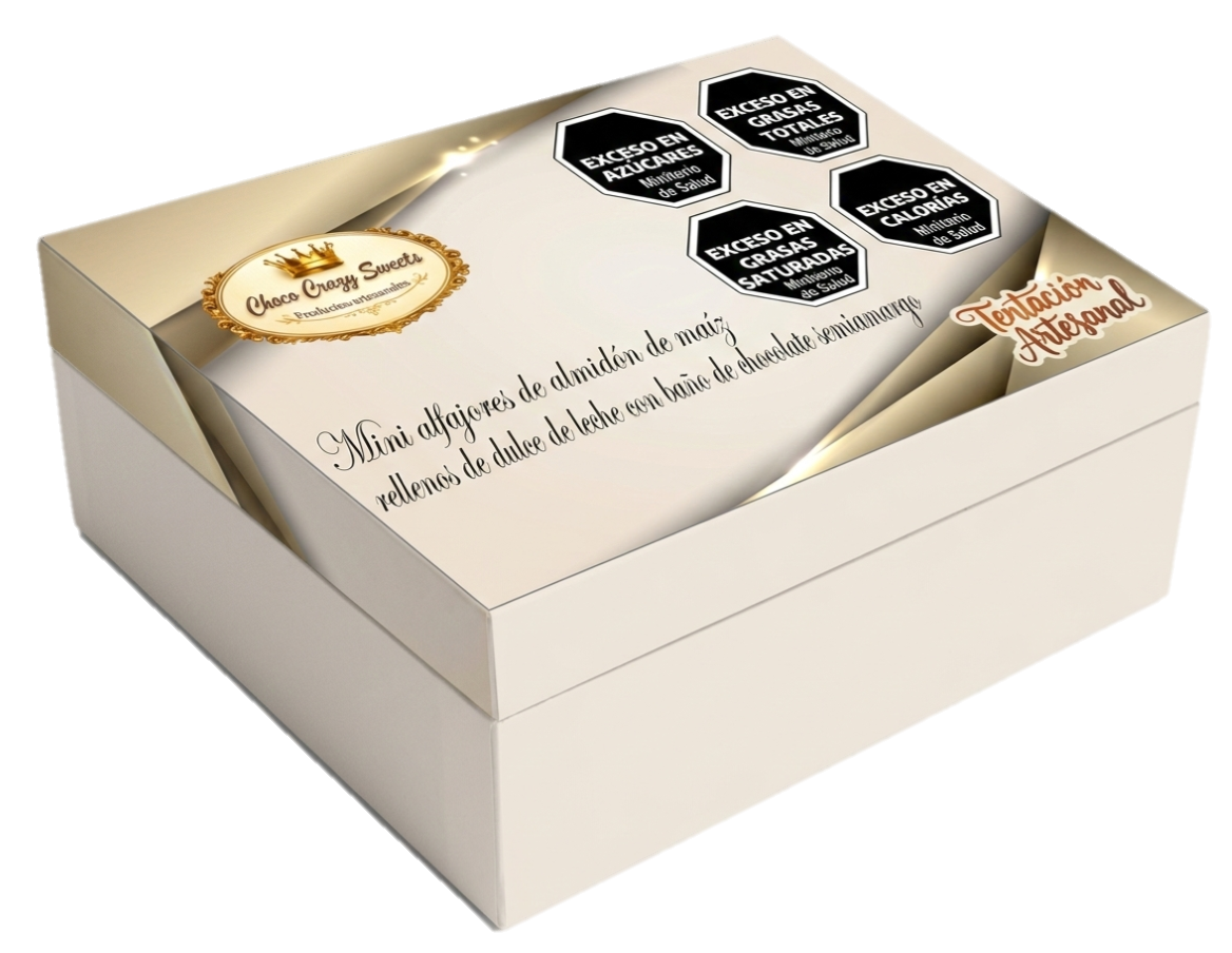 mini semi Caja x 12 Mini alfajores de almidón de maíz bañados en chocolate semiamargo - Image 1