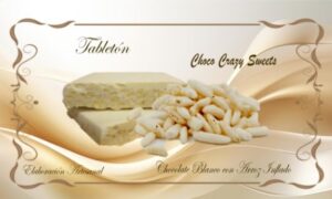 Tabletón blanco con arroz inflado